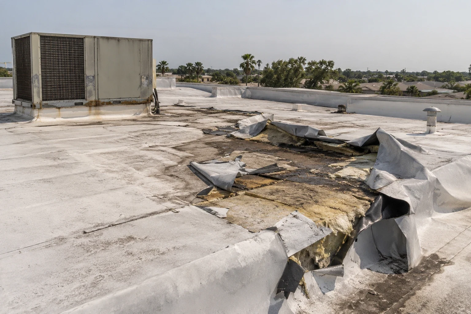 Commercial Hurricane Damage Roof Repair in Coral Springs, FL