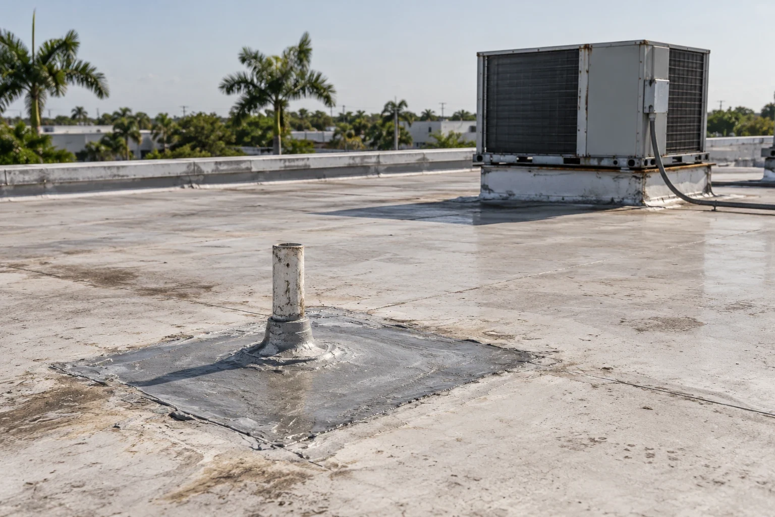 Commercial Roof Membrane Puncture Repair in Coral Springs, FL